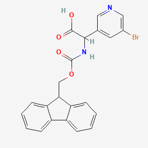 molecular formula C22H17BrN2O4 B1474680 2-(5-bromopyridin-3-yl)-2-({[(9H-fluoren-9-yl)methoxy]carbonyl}amino)acetic acid CAS No. 1694579-22-0