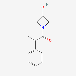 molecular formula C12H15NO2 B1474682 1-(3-Hydroxyazetidin-1-yl)-2-phenylpropan-1-one CAS No. 1698809-55-0