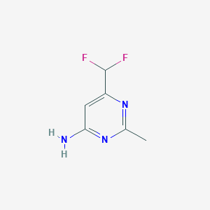 molecular formula C6H7F2N3 B1474686 6-(二氟甲基)-2-甲基嘧啶-4-胺 CAS No. 1784663-39-3