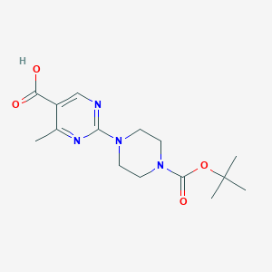 molecular formula C15H22N4O4 B1474692 2-(4-(Tert-butoxycarbonyl)piperazin-1-yl)-4-methylpyrimidine-5-carboxylic acid CAS No. 1692516-16-7
