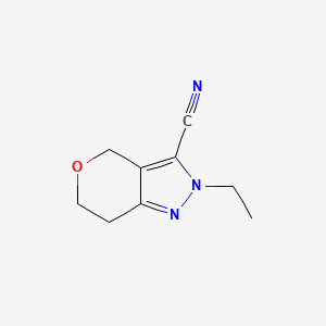 molecular formula C9H11N3O B1474696 2-Ethyl-2,4,6,7-tetrahydropyrano[4,3-c]pyrazole-3-carbonitrile CAS No. 1781142-63-9