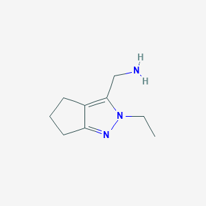 molecular formula C9H15N3 B1474708 (2-Ethyl-2,4,5,6-tetrahydrocyclopenta[c]pyrazol-3-yl)methanamine CAS No. 1785197-65-0