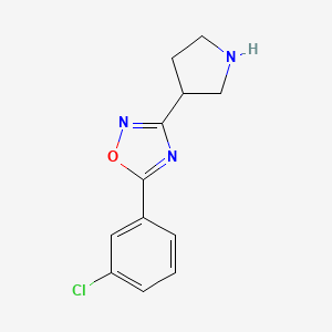 molecular formula C12H12ClN3O B1474725 5-(3-氯苯基)-3-(吡咯烷-3-基)-1,2,4-恶二唑 CAS No. 1781384-93-7