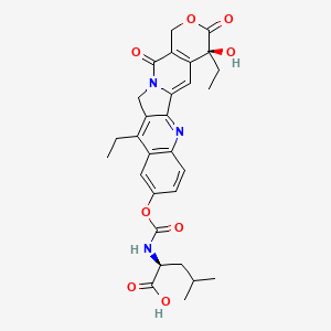 (2S)-2-[[(19S)-10,19-diethyl-19-hydroxy-14,18-dioxo-17-oxa-3,13-diazapentacyclo[11.8.0.02,11.04,9.015,20]henicosa-1(21),2,4(9),5,7,10,15(20)-heptaen-7-yl]oxycarbonylamino]-4-methylpentanoic acid