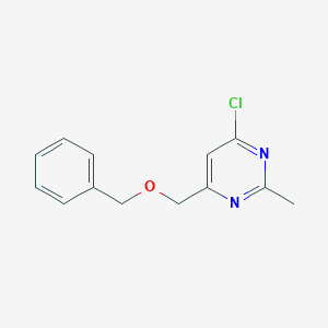 molecular formula C13H13ClN2O B1474733 4-((Benzyloxy)methyl)-6-chloro-2-methylpyrimidine CAS No. 1646317-52-3