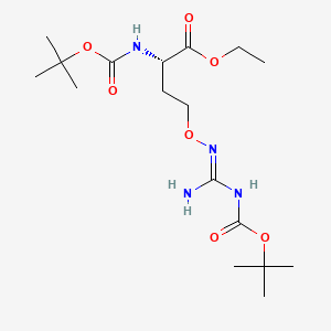 ethyl (S)-11-((tert-butoxycarbonyl)amino)-6-imino-2,2-dimethyl-4-oxo-3,8-dioxa-5,7-diazadodecan-12-oate