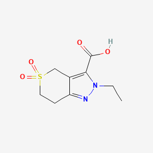 molecular formula C9H12N2O4S B1474742 2-Ethyl-2,4,6,7-tetrahydrothiopyrano[4,3-c]pyrazole-3-carboxylic acid 5,5-dioxide CAS No. 1780998-28-8