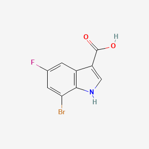 molecular formula C9H5BrFNO2 B1474743 7-溴-5-氟-1H-吲哚-3-羧酸 CAS No. 1360923-58-5