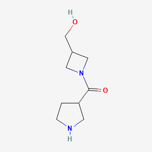 molecular formula C9H16N2O2 B1474747 (3-(Hydroxymethyl)azetidin-1-yl)(pyrrolidin-3-yl)methanone CAS No. 1697220-14-6