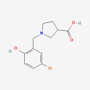 molecular formula C12H14BrNO3 B1474748 1-(5-溴-2-羟基苄基)吡咯烷-3-羧酸 CAS No. 1938014-60-8