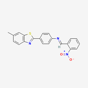 molecular formula C21H15N3O2S B14747619 4-(6-methyl-1,3-benzothiazol-2-yl)-N-[(E)-(2-nitrophenyl)methylidene]aniline CAS No. 5317-77-1