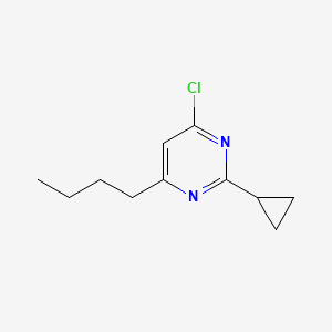 molecular formula C11H15ClN2 B1474762 4-丁基-6-氯-2-环丙基嘧啶 CAS No. 1694149-81-9