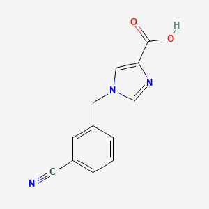 molecular formula C12H9N3O2 B1474778 1-(3-cyanobenzyl)-1H-imidazole-4-carboxylic acid CAS No. 1970466-34-2