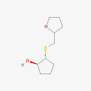 molecular formula C10H18O2S B1474784 (1R,2R)-2-{[(oxolan-2-yl)methyl]sulfanyl}cyclopentan-1-ol CAS No. 1690247-98-3