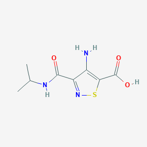 molecular formula C8H11N3O3S B1474786 4-氨基-3-(异丙基氨基羰基)异噻唑-5-羧酸 CAS No. 1690558-16-7