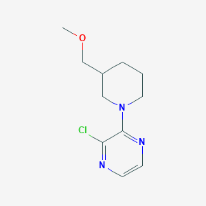 molecular formula C11H16ClN3O B1474789 2-Chloro-3-(3-(methoxymethyl)piperidin-1-yl)pyrazine CAS No. 1700486-79-8