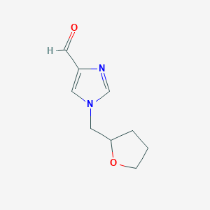 molecular formula C9H12N2O2 B1474792 1-((四氢呋喃-2-基)甲基)-1H-咪唑-4-甲醛 CAS No. 1702571-89-8