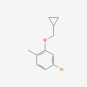 molecular formula C11H13BrO B1474816 4-Bromo-2-cyclopropylmethoxy-1-methylbenzene CAS No. 1369886-60-1