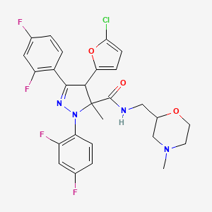 4-(5-Chlorofuran-2-yl)-2,5-bis(2,4-difluorophenyl)-3-methyl-N-[(4-methylmorpholin-2-yl)methyl]-4H-pyrazole-3-carboxamide