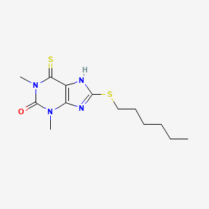 Theophylline, 8-hexylthio-6-thio-