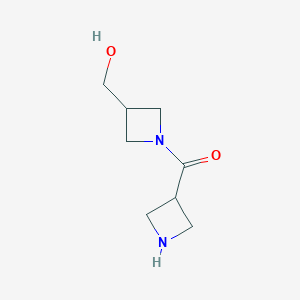 molecular formula C8H14N2O2 B1474830 Azetidin-3-yl(3-(hydroxymethyl)azetidin-1-yl)methanone CAS No. 1700221-42-6