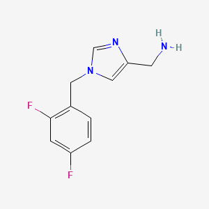 molecular formula C11H11F2N3 B1474835 (1-(2,4-difluorobenzyl)-1H-imidazol-4-yl)methanamine CAS No. 1696260-64-6