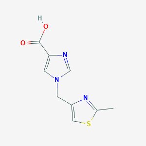 molecular formula C9H9N3O2S B1474852 1-((2-methylthiazol-4-yl)methyl)-1H-imidazole-4-carboxylic acid CAS No. 1692467-31-4