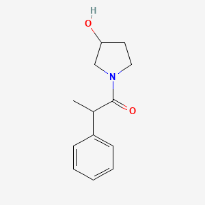 molecular formula C13H17NO2 B1474856 1-(3-Hydroxypyrrolidin-1-yl)-2-phenylpropan-1-one CAS No. 1702156-02-2