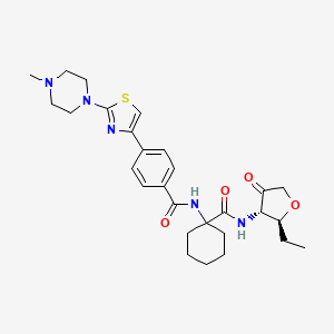 N-(1-((2S,3S)-2-ethyl-4-oxotetrahydrofuran-3-ylcarbamoyl)cyclohexyl)-4-(2-(4-methylpiperazin-1-yl)thiazol-4-yl)benzamide