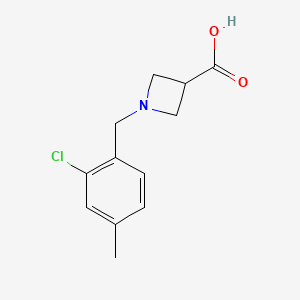 molecular formula C12H14ClNO2 B1474864 1-(2-氯-4-甲基苄基)氮杂环丁烷-3-羧酸 CAS No. 1699072-13-3