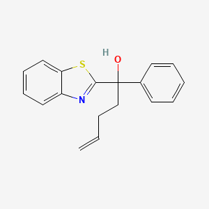 molecular formula C18H17NOS B14748653 1-(Benzo[d]thiazol-2-yl)-1-phenylpent-4-en-1-ol 