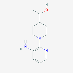 molecular formula C12H19N3O B1474866 1-(1-(3-Aminopyridin-2-yl)piperidin-4-yl)ethan-1-ol CAS No. 1691997-59-7