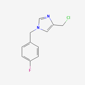 molecular formula C11H10ClFN2 B1474873 4-(chloromethyl)-1-(4-fluorobenzyl)-1H-imidazole CAS No. 1690834-74-2