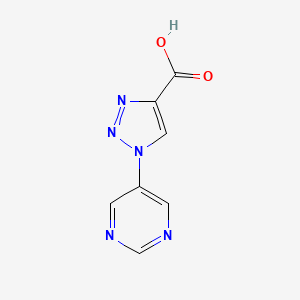 molecular formula C7H5N5O2 B1474886 1-(pyrimidin-5-yl)-1H-1,2,3-triazole-4-carboxylic acid CAS No. 1698379-06-4