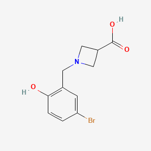 molecular formula C11H12BrNO3 B1474887 1-(5-溴-2-羟基苄基)氮杂环丁-3-羧酸 CAS No. 1696208-13-5