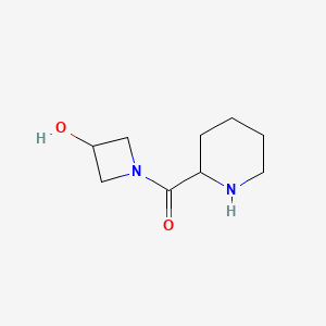 molecular formula C9H16N2O2 B1474891 (3-Hydroxyazetidin-1-yl)(piperidin-2-yl)methanone CAS No. 1702018-39-0