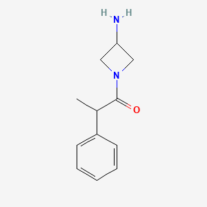 molecular formula C12H16N2O B1474893 1-(3-Aminoazetidin-1-yl)-2-phenylpropan-1-one CAS No. 1697648-67-1