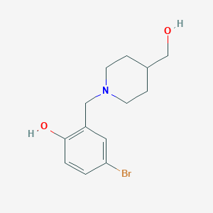 molecular formula C13H18BrNO2 B1474895 4-溴-2-((4-(羟甲基)哌啶-1-基)甲基)苯酚 CAS No. 1112692-91-7