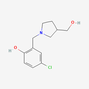 molecular formula C12H16ClNO2 B1474896 4-Chloro-2-((3-(hydroxymethyl)pyrrolidin-1-yl)methyl)phenol CAS No. 1603509-60-9