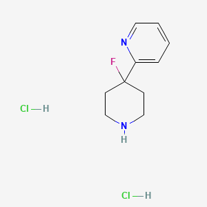 molecular formula C10H15Cl2FN2 B1474898 2-(4-氟哌啶-4-基)吡啶二盐酸盐 CAS No. 1803604-45-6