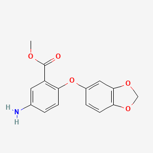 molecular formula C15H13NO5 B1474901 Methyl 5-amino-2-(1,3-benzodioxol-5-yloxy)benzoate CAS No. 927802-67-3