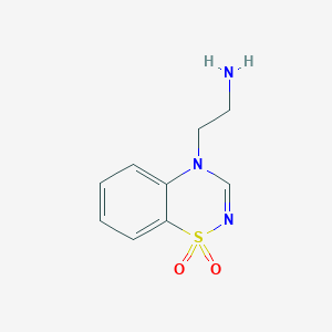 molecular formula C9H11N3O2S B1474903 4-(2-aminoethyl)-4H-benzo[e][1,2,4]thiadiazine 1,1-dioxide CAS No. 1696064-52-4