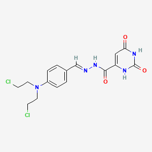 N-[(E)-[4-[bis(2-chloroethyl)amino]phenyl]methylideneamino]-2,4-dioxo-1H-pyrimidine-6-carboxamide