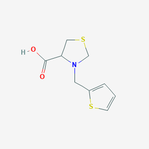 molecular formula C9H11NO2S2 B1474911 3-(2-Thienylmethyl)-1,3-thiazolidine-4-carboxylic acid CAS No. 1219381-73-3