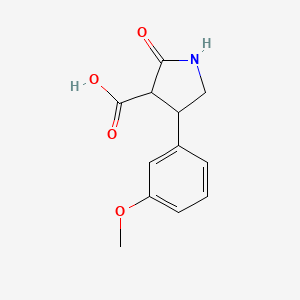 molecular formula C12H13NO4 B1474912 4-(3-Methoxyphenyl)-2-oxo-3-pyrrolidinecarboxylic acid CAS No. 927802-25-3