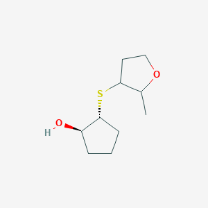 molecular formula C10H18O2S B1474918 (1R,2R)-2-[(2-methyloxolan-3-yl)sulfanyl]cyclopentan-1-ol CAS No. 1690304-35-8