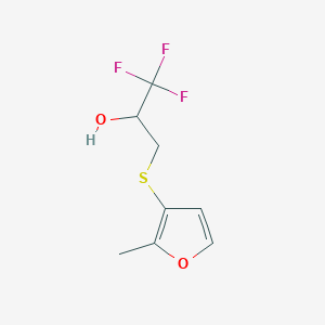 molecular formula C8H9F3O2S B1474919 1,1,1-Trifluoro-3-[(2-methylfuran-3-yl)sulfanyl]propan-2-ol CAS No. 1692569-30-4