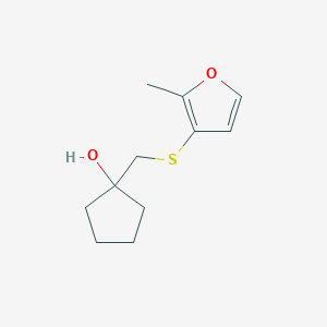 molecular formula C11H16O2S B1474921 1-{[(2-Methylfuran-3-yl)sulfanyl]methyl}cyclopentan-1-ol CAS No. 1697361-33-3