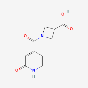 molecular formula C10H10N2O4 B1474923 1-(2-Oxo-1,2-dihydropyridine-4-carbonyl)azetidine-3-carboxylic acid CAS No. 1700591-80-5