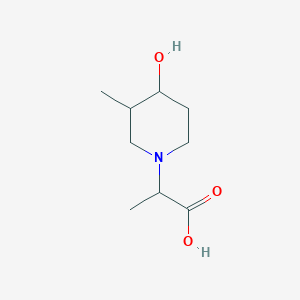 molecular formula C9H17NO3 B1474925 2-(4-Hydroxy-3-methylpiperidin-1-yl)propanoic acid CAS No. 1593935-73-9